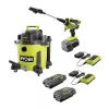 RYOBI RY40WD01K-RY124052KVNM 40V 10 Gal. Cordless Wet/Dry Vacuum with 40V HP Brushless EZClean 600 PSI Power Cleaner, (2) Batteries, and (2) Chargers