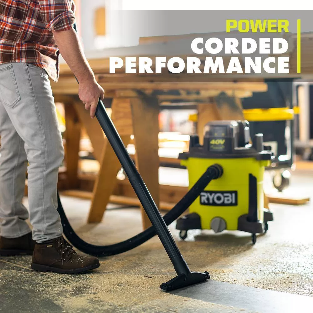 RYOBI RY40WD01K-RY404013BTLVNM 40V 10 Gal. Cordless Wet/Dry Vacuum with 40V HP Brushless Whisper Series Leaf Blower, 4.0 Ah Battery, and Charger