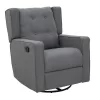 HomCom Grey Polyester Swivel Gliding Relciner Chair