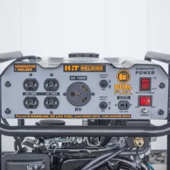 HIT Welding 806656 3,500-Watt/4,000-Watt Dual Fuel Recoil Start Portable Generator with Stick Welder (TIG), CO Detector and Auto-Shutoff