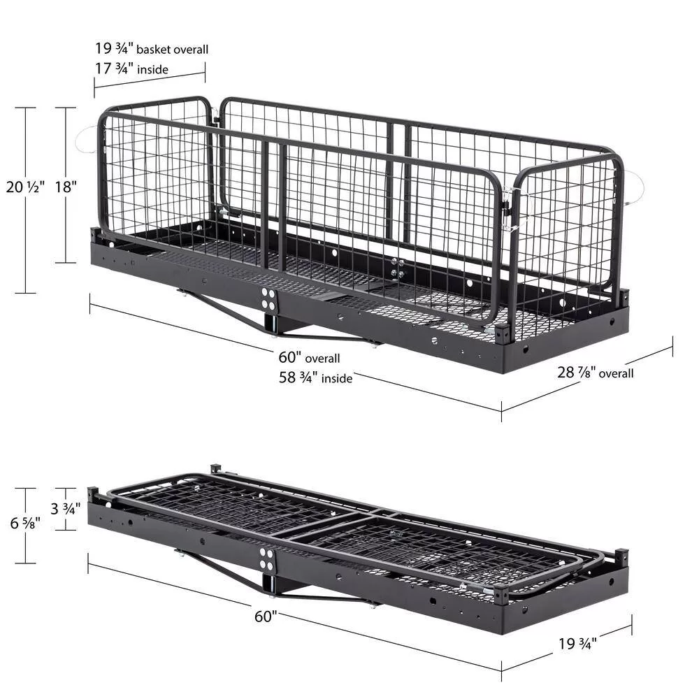 Elevate Outdoor CC-1223 Steel Cargo Carrier with Folding Sides