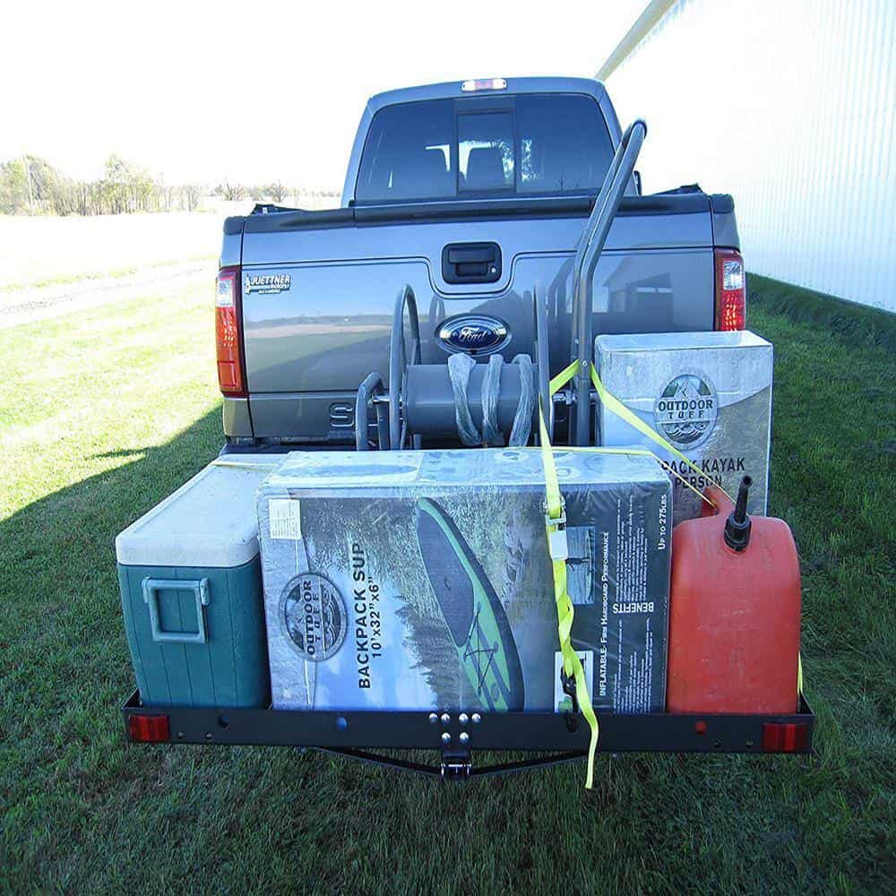 Unbranded TOW-TTF-2762KR Tow Tuff 62 in. Steel Cargo Carrier Trailer for Car or Truck with Bike Rack
