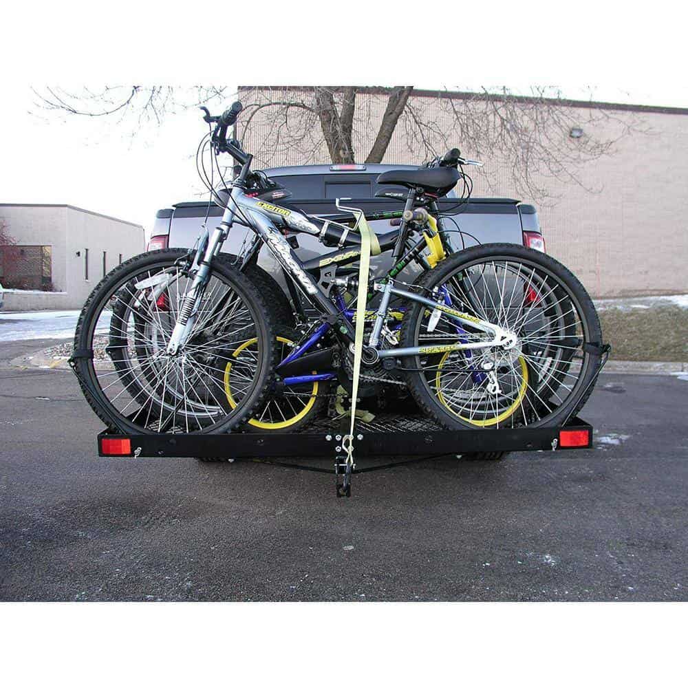 Unbranded TOW-TTF-2762KR Tow Tuff 62 in. Steel Cargo Carrier Trailer for Car or Truck with Bike Rack