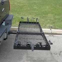 Unbranded TOW-TTF-2762KR Tow Tuff 62 in. Steel Cargo Carrier Trailer for Car or Truck with Bike Rack