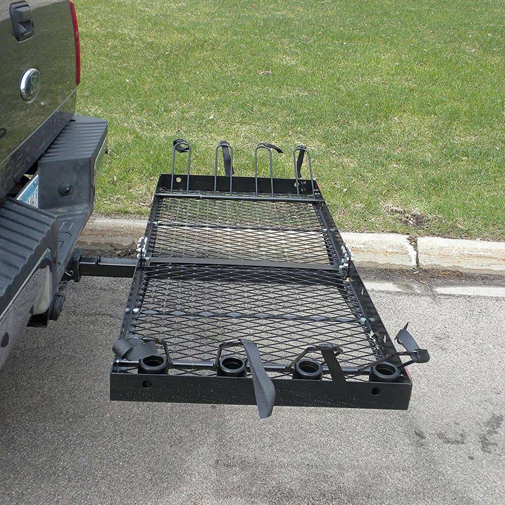 Unbranded TOW-TTF-2762KR Tow Tuff 62 in. Steel Cargo Carrier Trailer for Car or Truck with Bike Rack