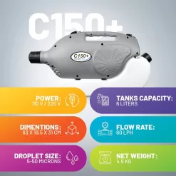 VECTORFOG VVNK-FUB611 C150+ Electric ULV Cold Fogger with 6 l (1.6 Gal.) Tank - 110-Volt with Adjustable Droplet Size
