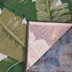 Couristan Dolce Palm Lily Hunter Green-Ivory 8 ft. x 11 ft. Indoor/Outdoor Area Rug