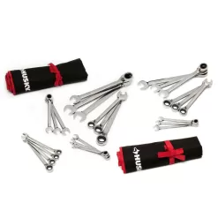 Husky HRRW25PCSAEMMC Master Metric and SAE Reversible Ratcheting Wrench Set (25-Piece)