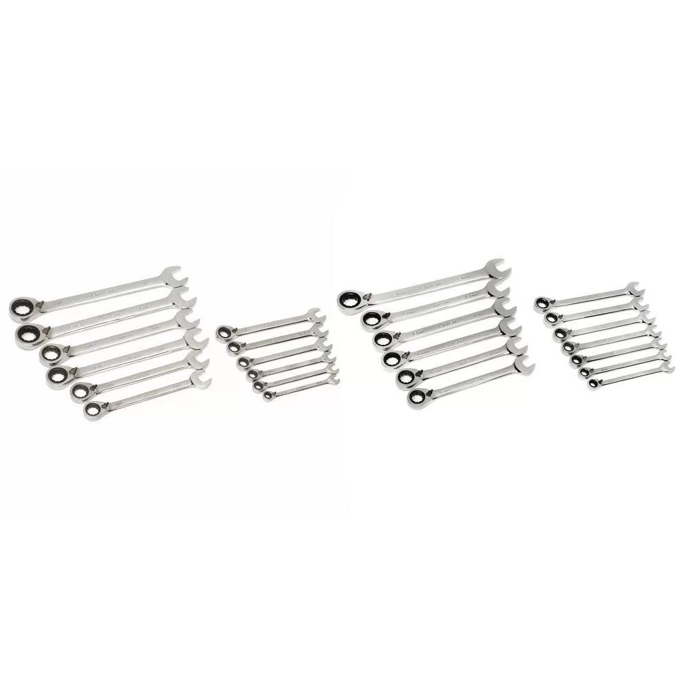 Husky HRRW25PCSAEMMC Master Metric and SAE Reversible Ratcheting Wrench Set (25-Piece)