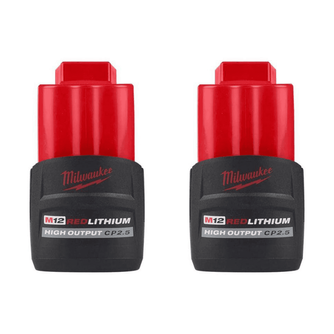 Milwaukee 48-11-2425-48-11-2425 M12 12V Lithium-Ion CP High Output 2.5 Ah Battery (2-Pack)