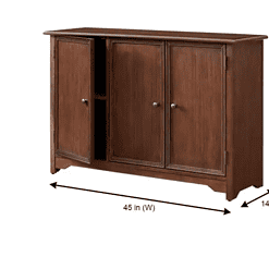 Bradstone 3 Door Walnut Storage Console