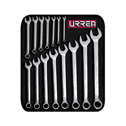 URREA 15-Piece Set 12-point Standard (SAE) Standard Combination Wrench Includes Soft Case