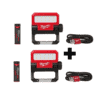 Milwaukee 2114-21-2114-21 550 Lumens LED REDLITHIUM USB Pivoting Flood Light (2-Pack)