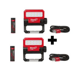 Milwaukee 2114-21-2114-21 550 Lumens LED REDLITHIUM USB Pivoting Flood Light (2-Pack)