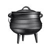 Bruntmor Pre-Seasoned Cast Iron Cauldron Potjie Pot | 12.5 Qt with Lid & 3 Legs for Even Heat Distribution | Premium Camping Cookware for Campfire, Coals, and Fireplace Cooking (Large)