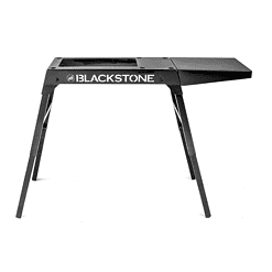 Blackstone Universal Griddle Stand with Adjustable Leg and Side Shelf - Made to fit 17” or 22” Propane Table Top Griddle (Black)