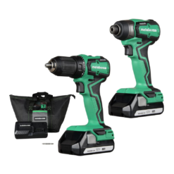 Metabo HPT MultiVolt 2-Tool 18-volt Brushless Power Tool Combo Kit with Soft Case (2 Li-ion Batteries Included and Charger Included)