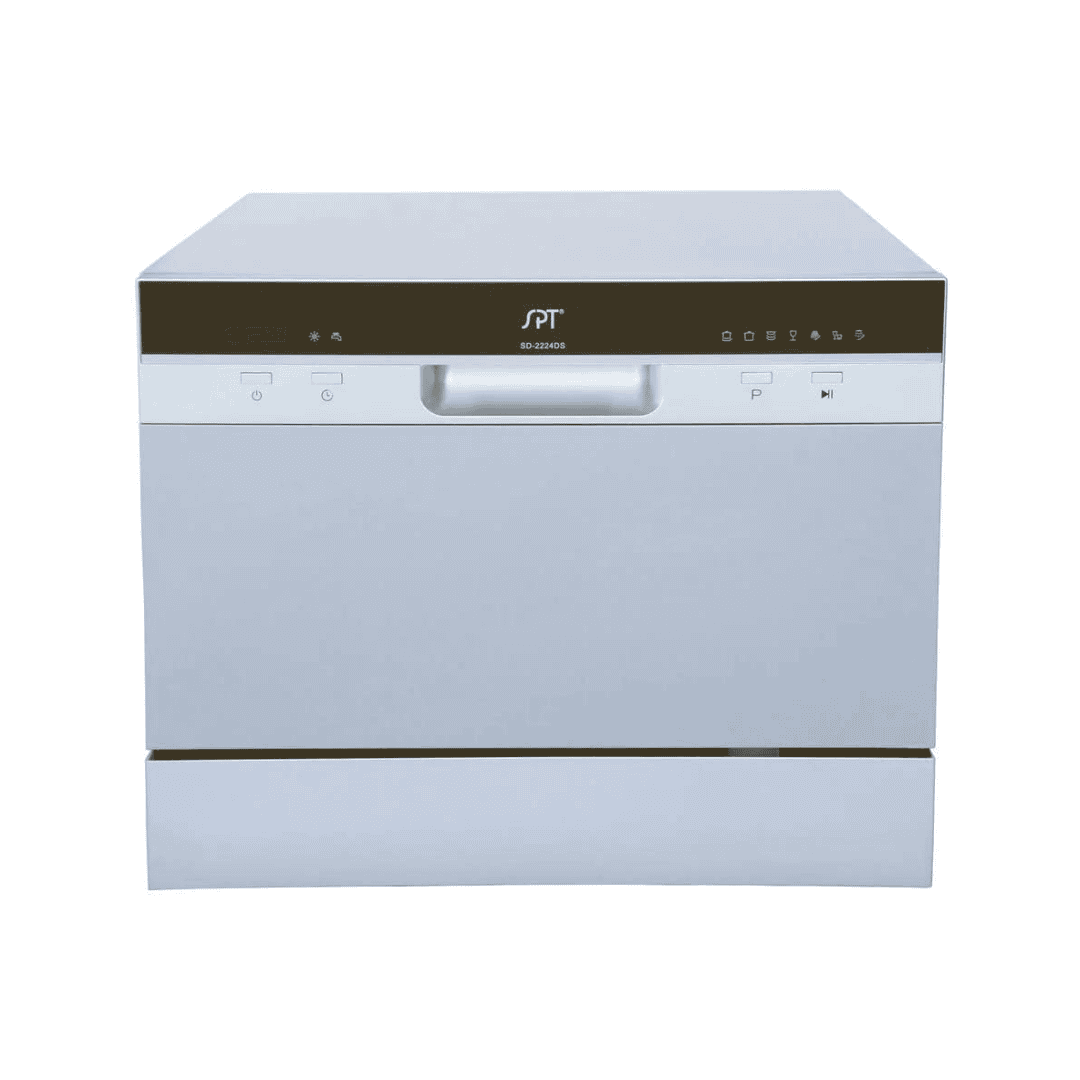 Sunpentown SD-2224DS Countertop Dishwasher with Delay Start & LED – Silver