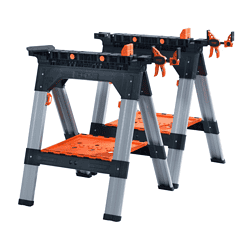 Pony 2-Pack 27-in W x 34.6-in H Steel; Plastic Saw Horse (1200-lb Capacity)
