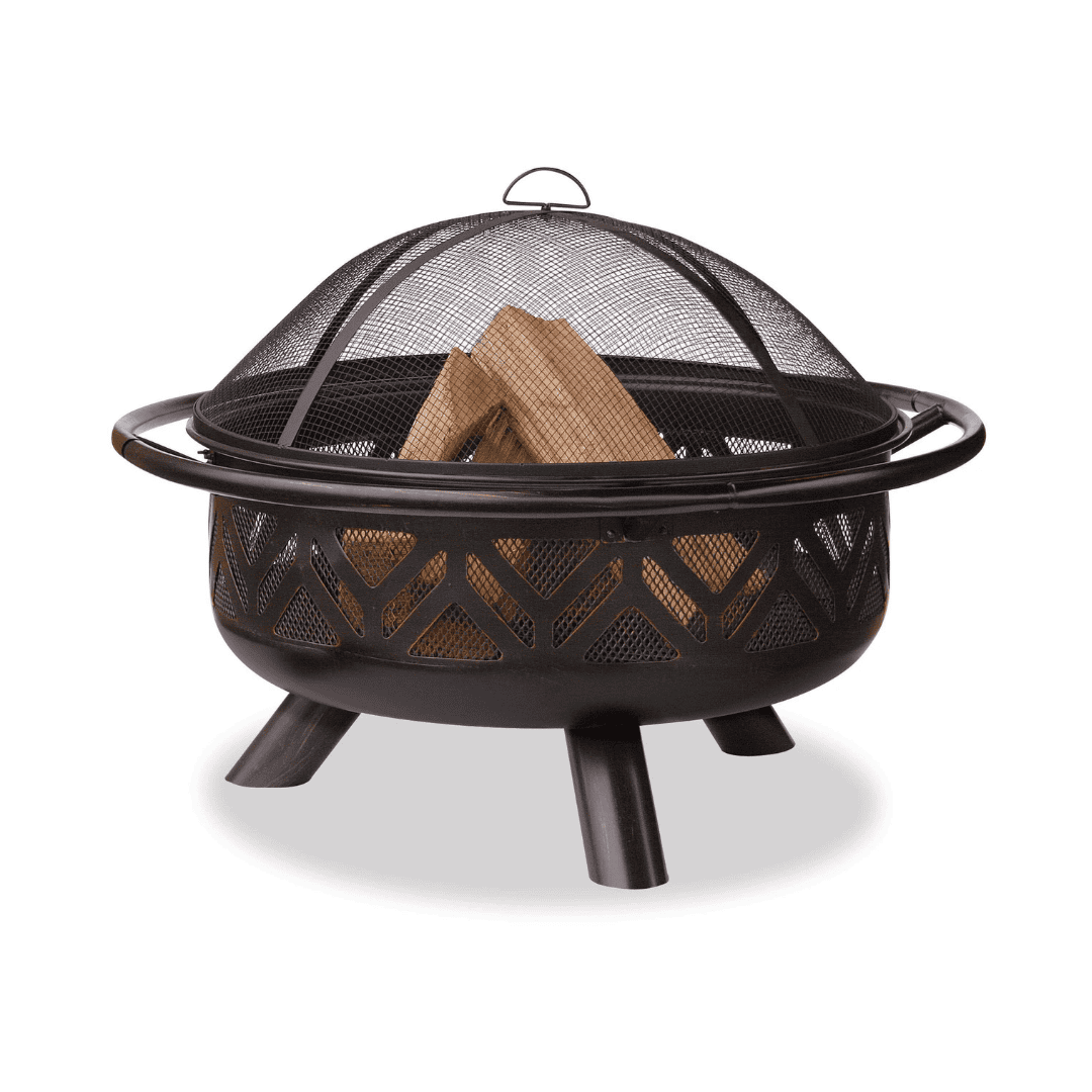 Endless Summer Wood Burning Geometric Outdoor Fire Pit, 36 in.