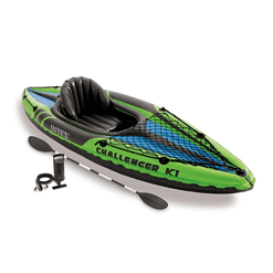 Intex Challenger K1 1-Person Inflatable Sporty Kayak + Oars And Pump | 68305EP