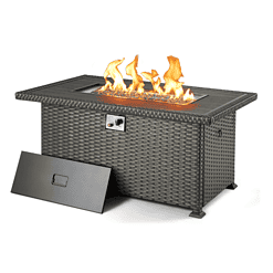 HOMREST Propane Fire Pit Table, 50 Inch 50,000 BTU Smokeless Firepit for Outdoor Patio, CSA Approved, Auto-Ignition Adjustable Flame