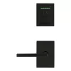 Kwikset 720HFLxHalo Halo Touch Matte Black Contemporary Fingerprint Wi-Fi Smart Lock Deadbolt Feat SmartKey and Halifax Rectangular Lever
