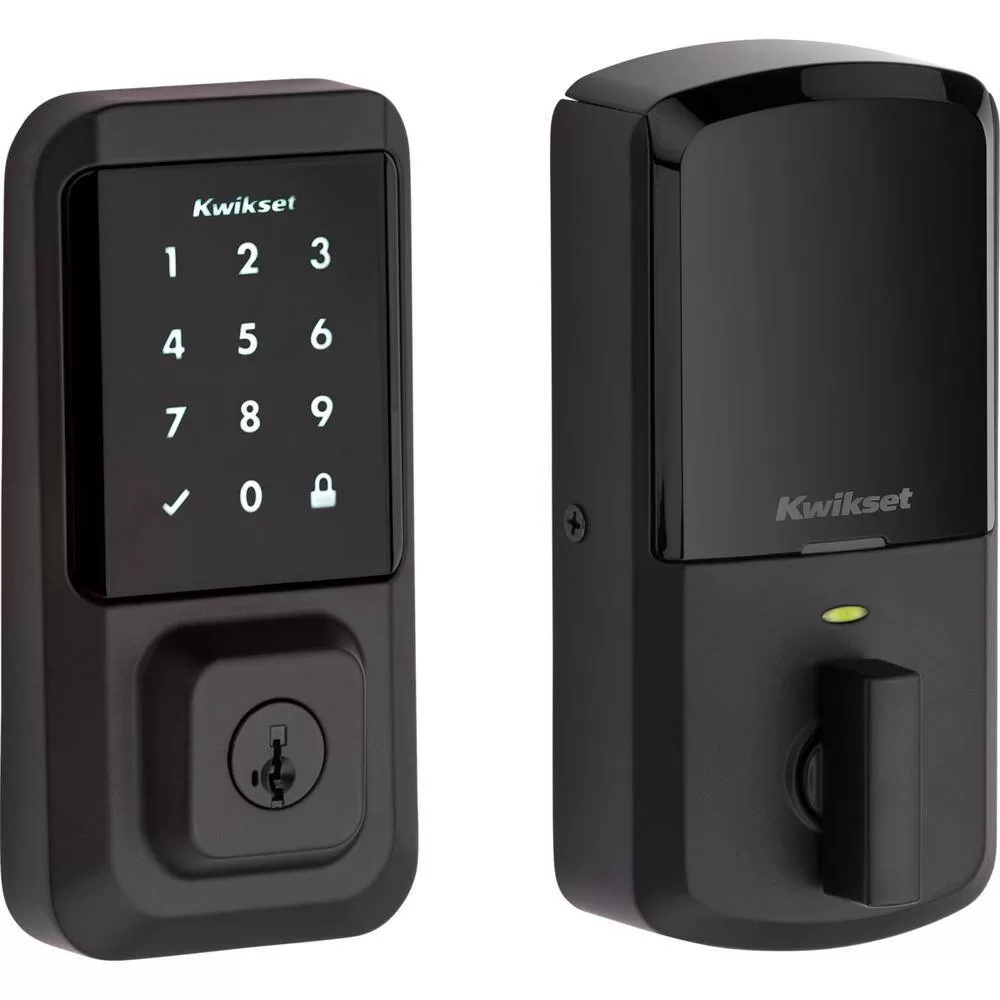Kwikset 939WIFITSCR514S HALO Matte Black Touchscreen WiFi Keypad Electronic Single-Cylinder Smart Lock Deadbolt featuring SmartKey Security