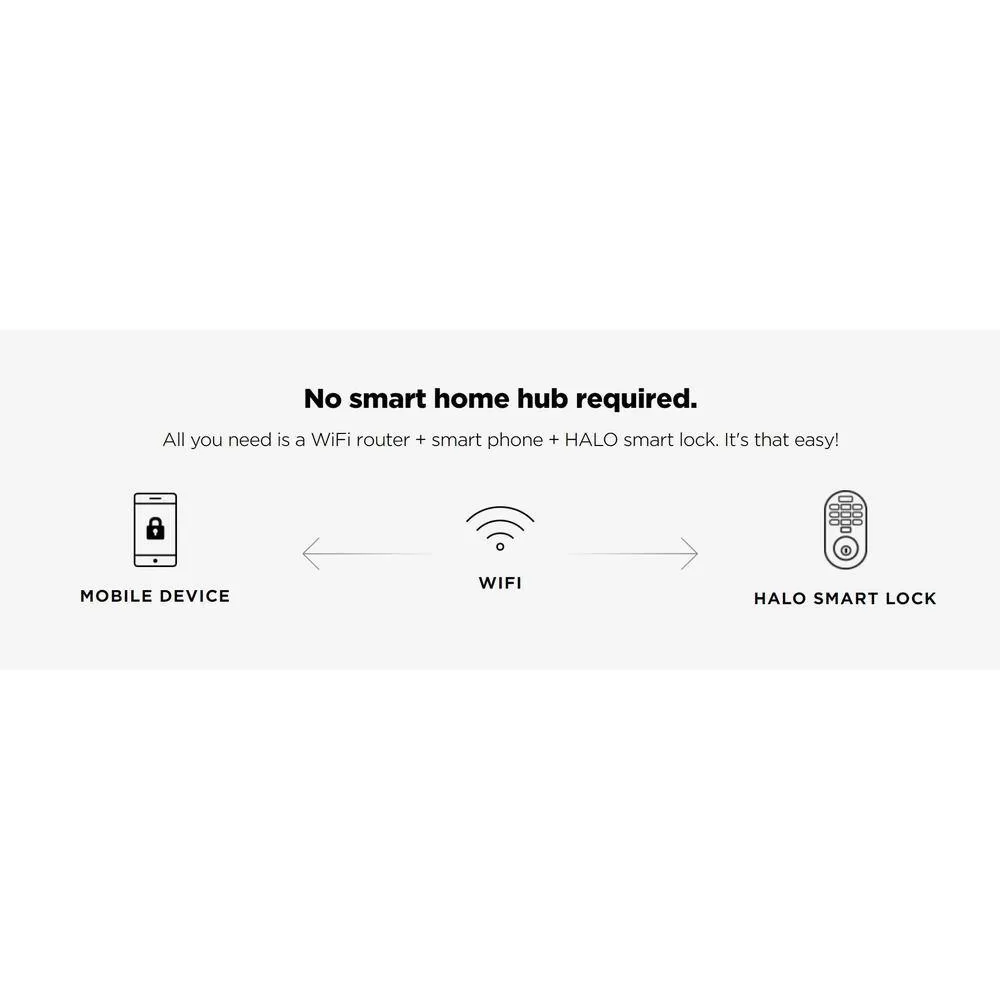 Kwikset 939WIFITSCR514S HALO Matte Black Touchscreen WiFi Keypad Electronic Single-Cylinder Smart Lock Deadbolt featuring SmartKey Security