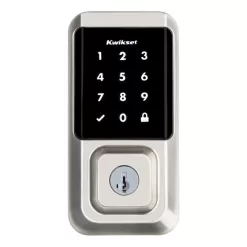 Kwikset 99390-001 HALO Satin Nickel Single-Cylinder Keypad Electronic Smart Lock Deadbolt Featuring SmartKey, Touchscreen and WiFi