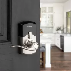 Kwikset 99170-001 917 SmartCode Satin Nickel Keypad Electronic Single-Cylinder Tustin Door Lever Featuring SmartKey Security