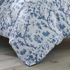 Laura Ashley Elise 7-Piece Navy Blue Floral Cotton King Comforter Set