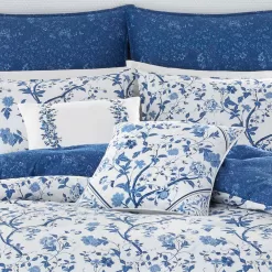 Laura Ashley Elise 7-Piece Navy Blue Floral Cotton King Comforter Set