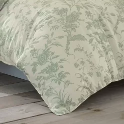 Laura Ashley Natalie 7-Piece Green Floral Cotton King Comforter Set