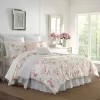 Laura Ashley Wisteria 3-Piece Pink Floral Plush Microfiber King Comforter Set