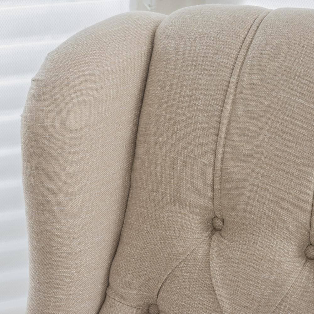 Noble House Walter 35 in. Width Big and Tall Light Beige Polyester Nailhead Trim Wing Chair Recliner