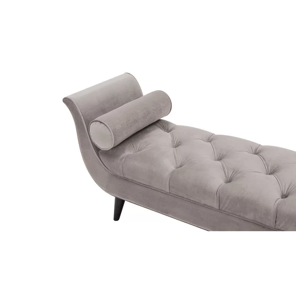 Jennifer Taylor Alma Tufted Flared Arm Opal Gray Velvet Entryway Bench