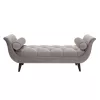 Jennifer Taylor Alma Tufted Flared Arm Opal Gray Velvet Entryway Bench