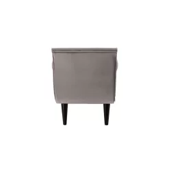 Jennifer Taylor Alma Tufted Flared Arm Opal Gray Velvet Entryway Bench