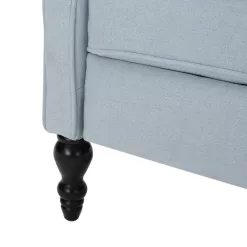 Noble House Walter 28 in. Width Big and Tall Light Sky Polyester Tufted Wing Chair Recliner