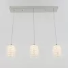 Artika Crystal Cube 13-Watt Modern Integrated LED 3-Light Chrome Hanging Pendant Light with Glass Shade for Dining Room