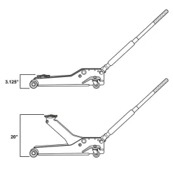 Maasdam MPL4699-OR-DIP 3-Ton Low Profile Floor Jack with Quick Lift in Orange