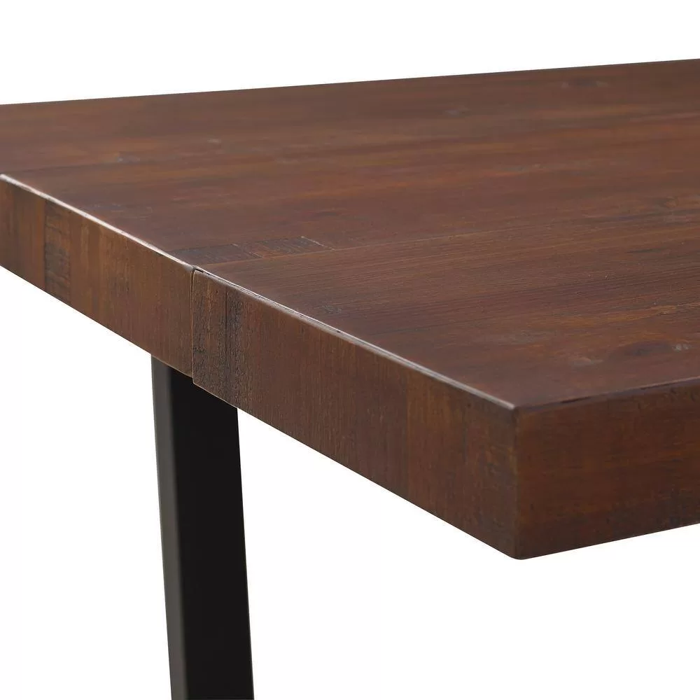 Walker Edison Furniture Company Durango 72 in. Mahogany Rustic Urban Industrial Farmhouse Distressed Solid Wood Dining Table