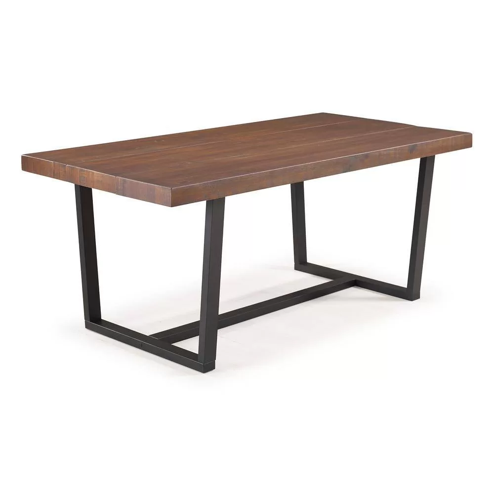 Walker Edison Furniture Company Durango 72 in. Mahogany Rustic Urban Industrial Farmhouse Distressed Solid Wood Dining Table
