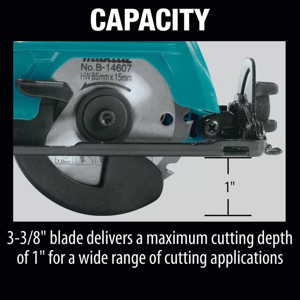 Makita 12V max CXT Lithium-Ion Cordless 3-3/8 in. Circular Saw Kit, Case (2.0Ah)