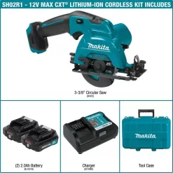 Makita 12V max CXT Lithium-Ion Cordless 3-3/8 in. Circular Saw Kit, Case (2.0Ah)