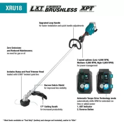 Alternative view of Makita XRU18PT 18-Volt X2 (36-Volt) LXT Lithium-Ion Brushless Cordless String Trimmer Kit (5.0Ah)
