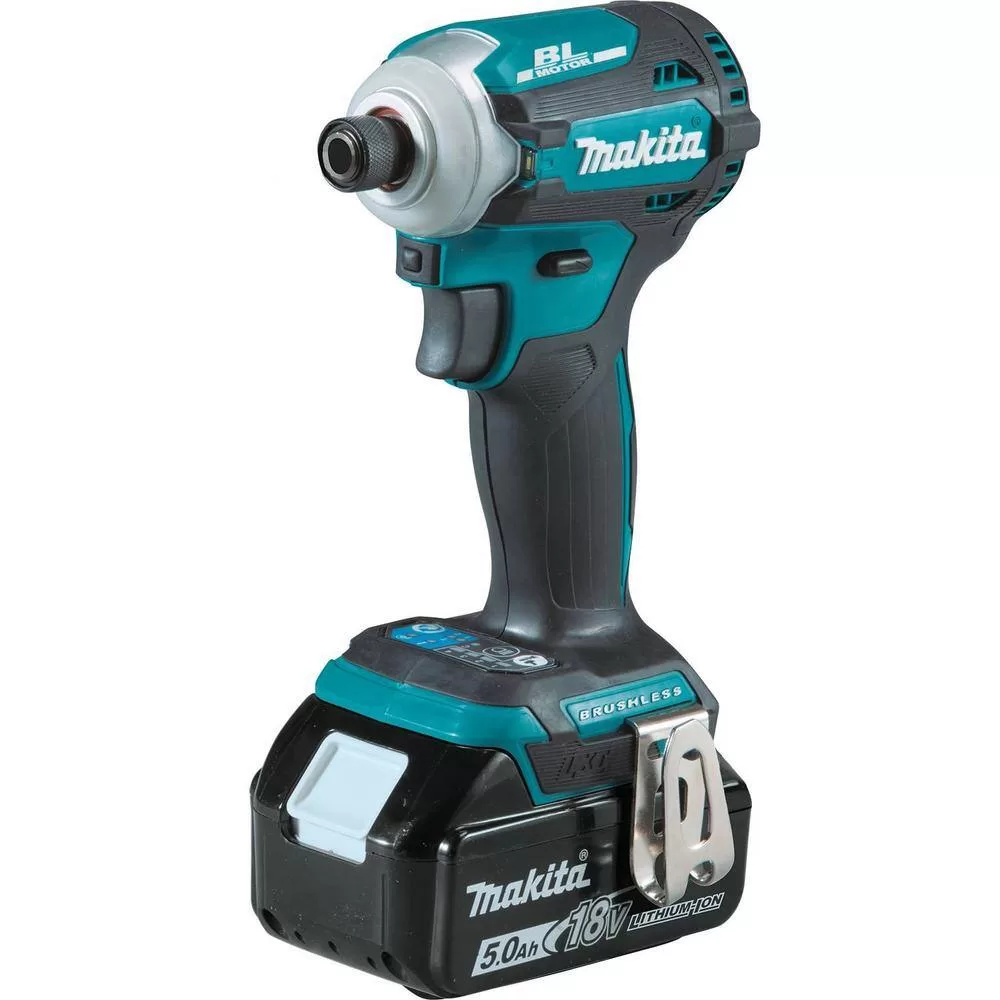 Makita XT288T-XRW01Z 18V LXT Lithium-Ion Brushless Cordless Combo Kit 5.0 Ah (2-Pc) with bonus 3/8 in./1/4 in. 18V LXT Square Drive Ratchet