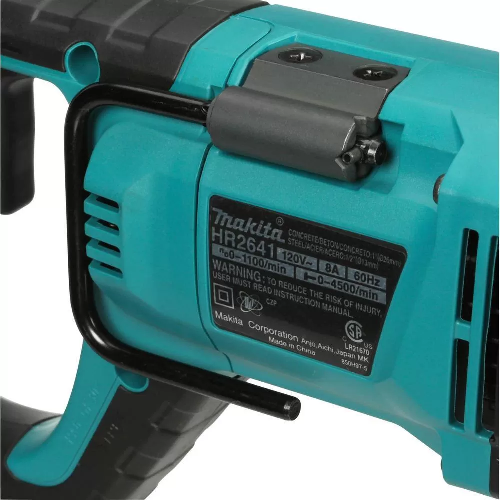 Makita HR2641X1 8 Amp 1 in. Corded SDS-Plus Concrete/Masonry AVT Rotary Hammer Drill with 4-1/2 in. Corded Angle Grinder with Hard Case