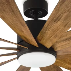 Modern Forms Windflower 60 in. LED Indoor/Outdoor Matte Black 12-Blade Smart Ceiling Fan with 3000K Light Kit and Wall Control